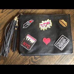 Faux Leather Pop Art Clutch